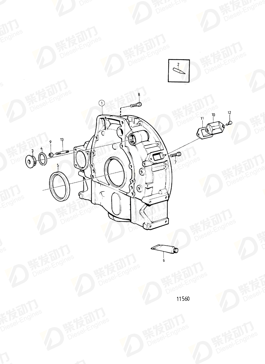 volvo penta Sealing ring 3825165 Drawing